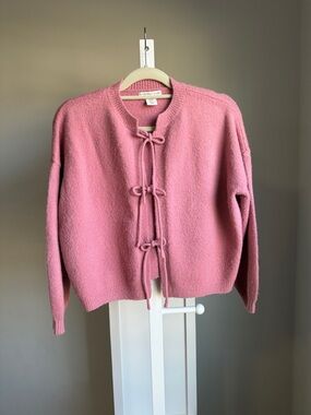 Sincerely Jules Pink Bow-Tie Knit Cardigan